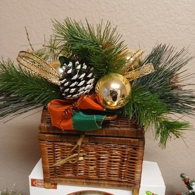 Christmas - Santa in sleigh figure -beautiful ornaments - candles - and more