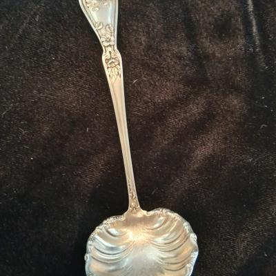 Antique Sterling Silver Floral Sauce 5" Ladle