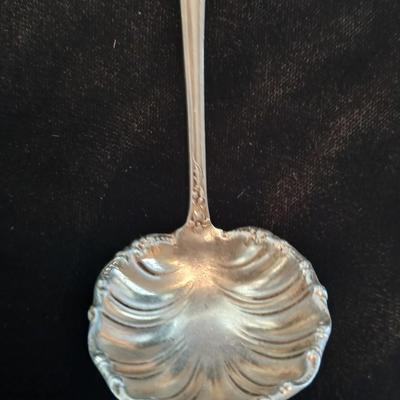 Antique Sterling Silver Floral Sauce 5" Ladle