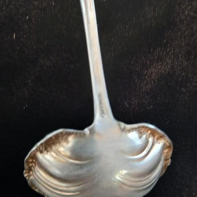 Antique Sterling Silver Floral Sauce 5" Ladle