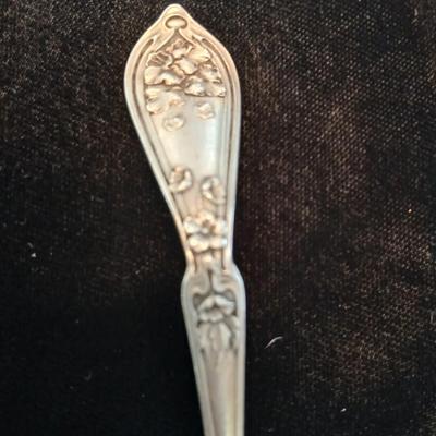 Antique Sterling Silver Floral Sauce 5" Ladle