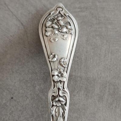 Antique Sterling Silver Floral Sauce 5" Ladle