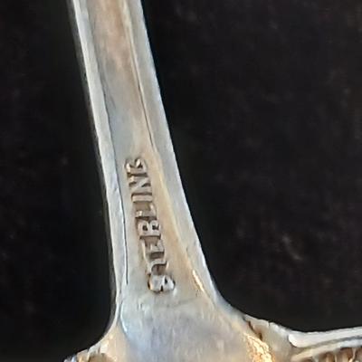 Antique Sterling Silver Floral Sauce 5" Ladle