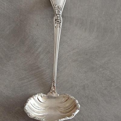 Antique Sterling Silver Floral Sauce 5" Ladle