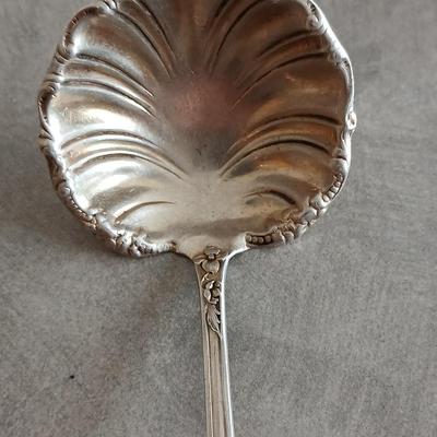 Antique Sterling Silver Floral Sauce 5" Ladle