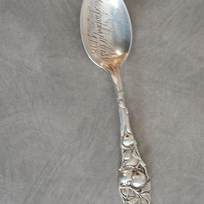 Sterling marked spoon Geography class 1908
