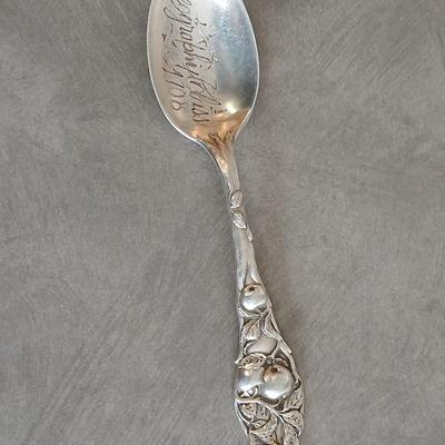 Sterling marked spoon Geography class 1908