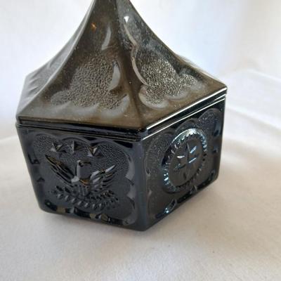 Large OGGI salt & Pepper shakers - Black bird pie funnel - and a Colonial Black Tiara Hexagon Candy Box