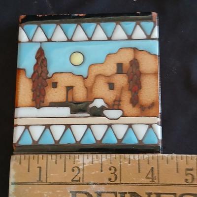 Kitchen trivet tiles - Signed - Earthtones designer tiles by well-known southwestern artists