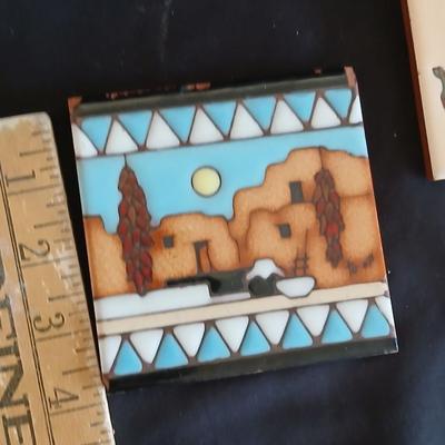 Kitchen trivet tiles - Signed - Earthtones designer tiles by well-known southwestern artists
