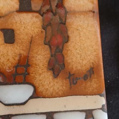 Kitchen trivet tiles - Signed - Earthtones designer tiles by well-known southwestern artists