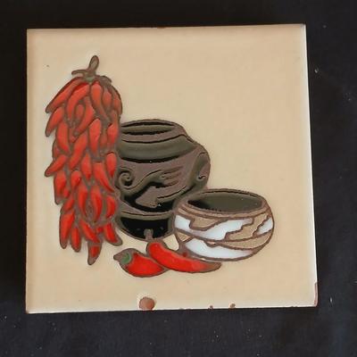 Kitchen trivet tiles - Signed - Earthtones designer tiles by well-known southwestern artists
