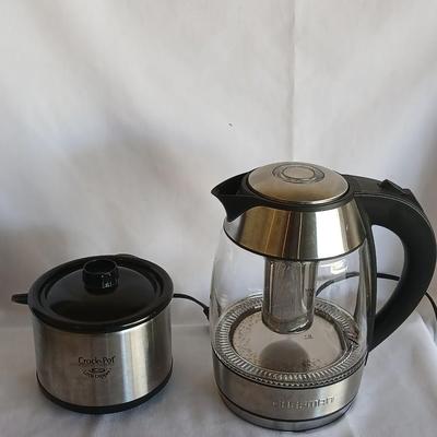 Chefman electric kettle and a crockpot stoneware slow cooker little dipper