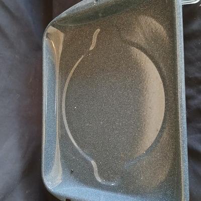 Glass cake dish - broiler pan - Pie pan and a basket for the cake dish