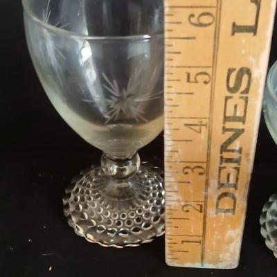 Twelve matching Bubble footed glasses with etched starburst design