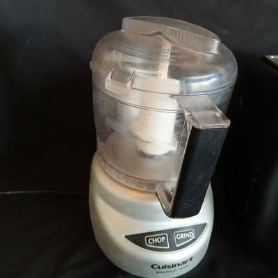 2 slice toaster and a Cuisinart mini prep plus