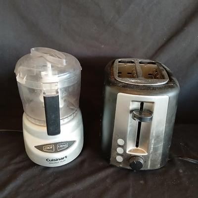 2 slice toaster and a Cuisinart mini prep plus