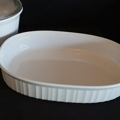 Corning baking oven proof dishes with mainstays plate and bowl