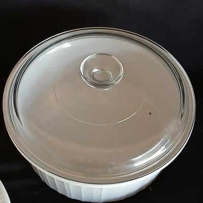 Corning baking oven proof dishes with mainstays plate and bowl