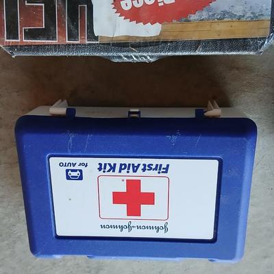 150 Piece Highway emergency kit with first aid kit / box a steel water bottle and a window scraper