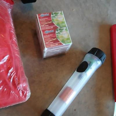Large cooler bag - water bottle - red cross first aid kit and other auto survival necessities