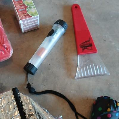 Large cooler bag - water bottle - red cross first aid kit and other auto survival necessities