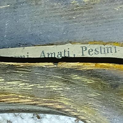 Antique Violin fiddle Amati, Peslini 1820 marked inside - Joh Bapt Schweitzer VIOLIN H Amati Pestini