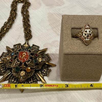 BHG ladies Masonic ring with 2.5” around Masonic pendant