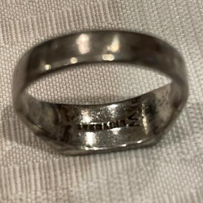 Vintage Sterling ring & metal heart scarf holder