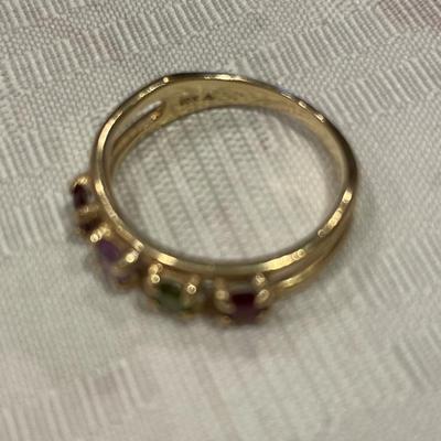 Multi-stone ring in 10k
