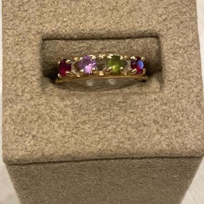 Multi-stone ring in 10k