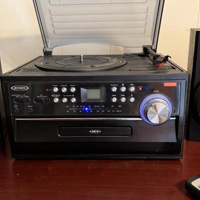 Jensen 3-Speed Stereo Turntable with CD and Cassette Music System - Collection of Vinyl included (UB-DZ)