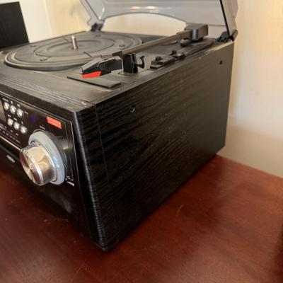 Jensen 3-Speed Stereo Turntable with CD and Cassette Music System - Collection of Vinyl included (UB-DZ)