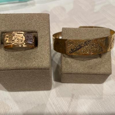 Copper color bracelet and ring