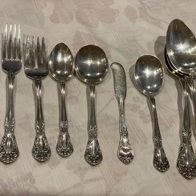 Alvin Sterling 12 piece complete set in Chateau Rose pattern