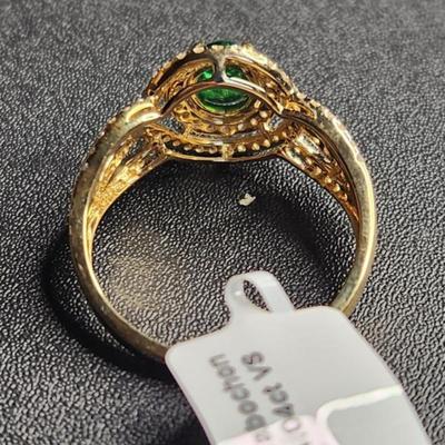 Stunning 14k White Gold 2.59cttw Tsavorite Vs Diamond Ring Size 12
