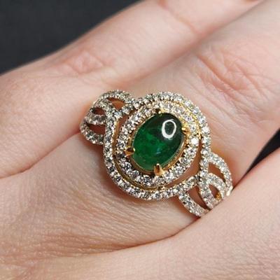Stunning 14k White Gold 2.59cttw Tsavorite Vs Diamond Ring Size 12