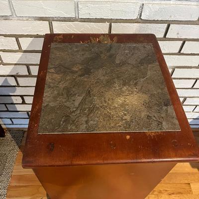 Wooden Side Table with Dovetailed Drawer (S-MG)