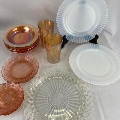 Multiple items of depression glass