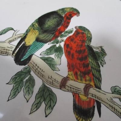 Vintage set of 4 oriental accent bird plates