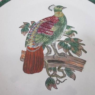 Vintage set of 4 oriental accent bird plates