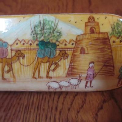 Vintage Middle East handcrafted wooden trinket box
