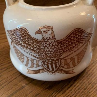 Vintage American brown eagle enamel handled teapot