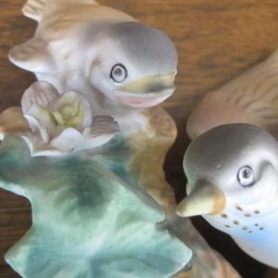 Vintage porcelain 4-Robin family figurine