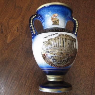 Vtg Greek Parthenon vase, handmade