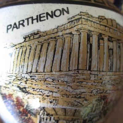 Vtg Greek Parthenon vase, handmade