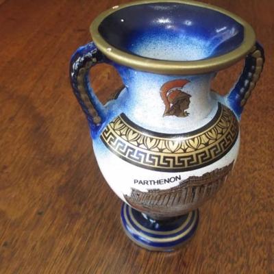 Vtg Greek Parthenon vase, handmade
