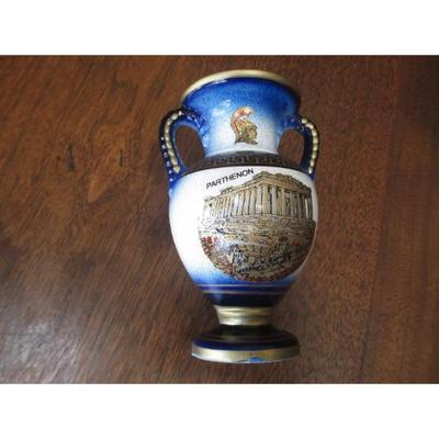 Vtg Greek Parthenon vase, handmade