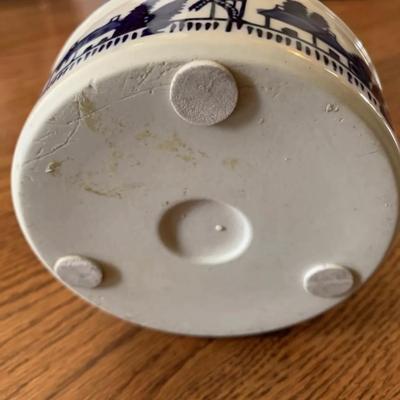 Vintage Delft porcelain windmill dish