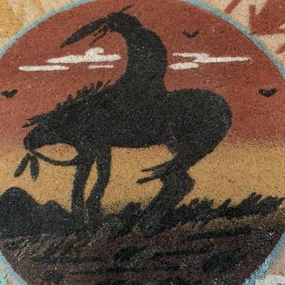 Vintage signed Navajo sand art